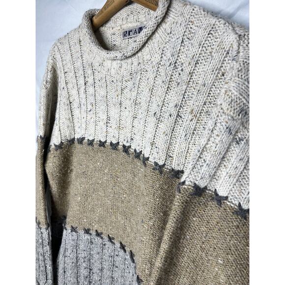 Bravo Roll Neck Sweater Pullover Wool Blend Mens Size Medium Vintage 1990s - Picture 2 of 10